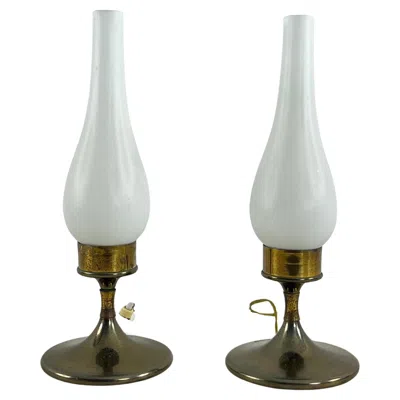 Pre-owned Stilnovo Set Of 2 Mid-century Table Lamps Attributed To , 1950s In Transparent