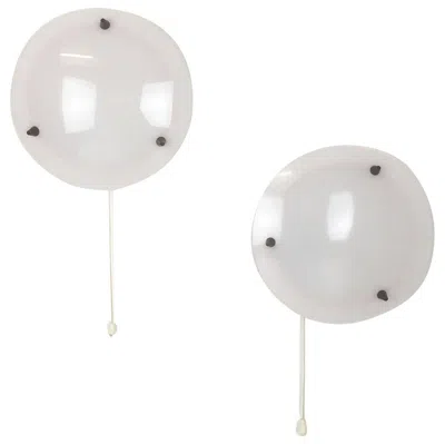 Pre-owned Stilnovo Set Of Two  Style Acryl And Metal Sconces Wall Lights, Italy, 1950s In Transparent