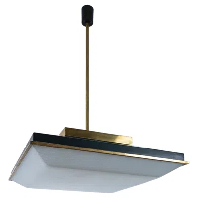 Pre-owned Stilnovo Square Ceiling Lamp, Lucite Diffuser, Mid-century Modern In Clear