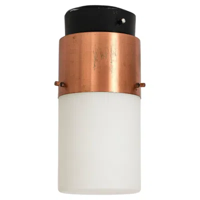 Pre-owned Stilnovo Steel And Copper Flush Mount Light By , Italy, C. 1960 In Sand