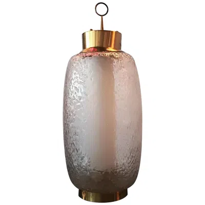 Pre-owned Stilnovo Style 1950, Table Lamp Brass And Glass In Brown