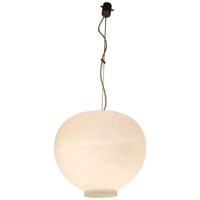 Pre-owned Stilnovo Style Chandelier Brass Opaline Glass, 1950, Italy In White