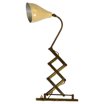 Pre-owned Stilnovo Style, Mid-century Brass Scissor Wall Lamp From 50s In Sand