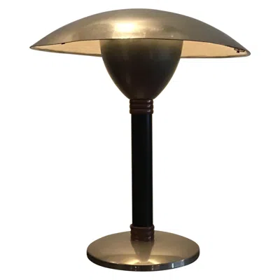 Pre-owned Stilnovo Style Table Lamp Chromed Metal And Copper, 1960, Italy In Black