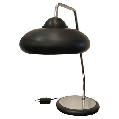 Pre-owned Stilnovo Table Lamp Matal Crome Metal 1970 Italy In Black