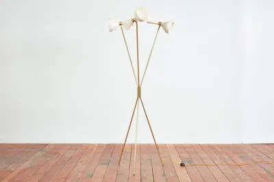 Pre-owned Stilnovo Three-light Tripod  Style Floor Lamp In Sand