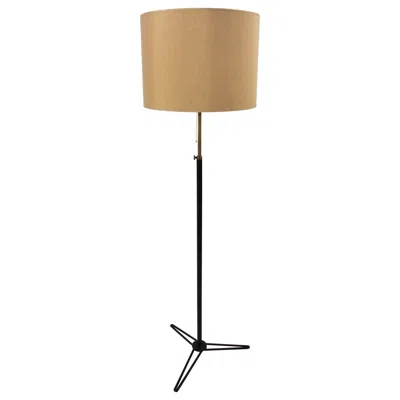 Pre-owned Stilnovo Tripod Floor Lamp In Black Lacquered Metal And Brass, 1950s