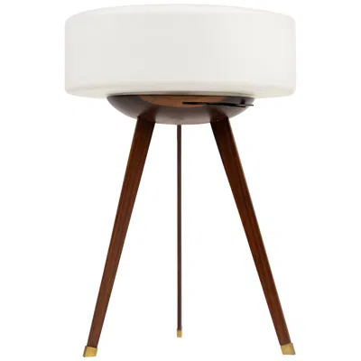 Pre-owned Stilnovo Tripod Table Lamp In Teak, Opaline Glass And Brass  Style, Italy 1960s In Brown