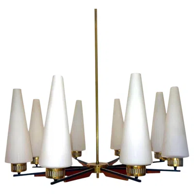 Pre-owned Stilnovo Uplight Chandelier Designed By . Italy, 1950's. In Brown