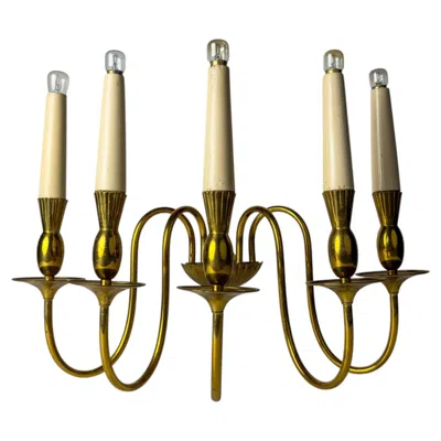 Pre-owned Stilnovo Vintage Brass Wall Lamp By , Italy, 1950s In Brown