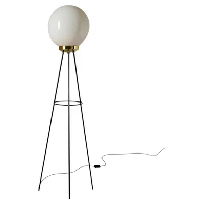 Pre-owned Stilnovo Vintage  Floor Lamp, Opaline Glass & Iron, Italy 1950s In Transparent