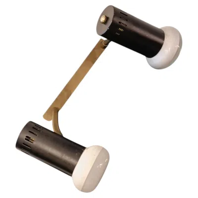 Pre-owned Stilnovo Wall Lamp With Two Adjustable Spotlights, Italy 1960s In Brown