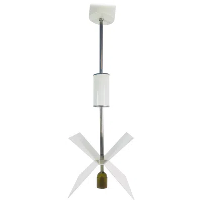 Pre-owned Stilnovo White Metal Italian Space Age Chandelier‚ X-shape', 1960s, Italy