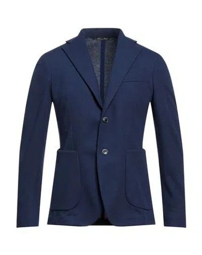 Stilogia Man Blazer Navy Size 40 Polyester, Viscose, Elastane In Navy Blue