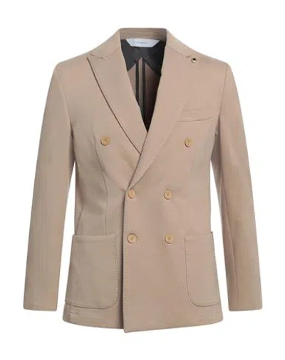 Stilosophy Man Blazer Camel Size 44 Polyester, Polyamide, Elastane In Beige