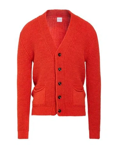 Stilosophy Man Cardigan Orange Size L Acrylic, Wool, Viscose, Alpaca Wool In Red