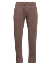 Stilosophy Man Pants Dark Brown Size 34 Cotton, Elastane