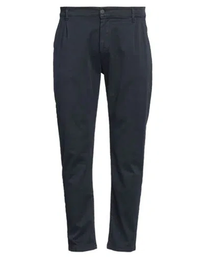 Stilosophy Man Pants Navy Size 36 Cotton, Elastane In Navy Blue