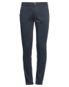 Stilosophy Man Pants Navy Size 28 Cotton, Elastane In Navy Blue