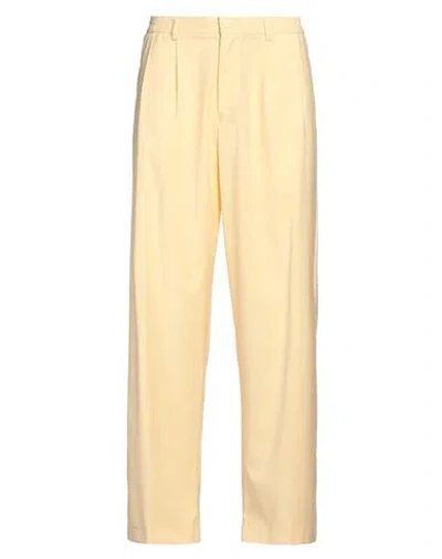 Stilosophy Man Pants Pastel Yellow Size 32 Polyester, Viscose, Elastane