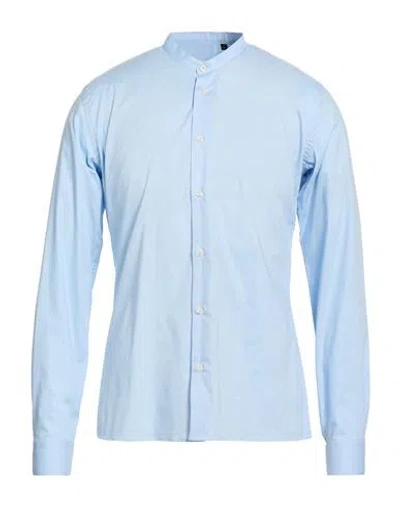 Stilosophy Man Shirt Azure Size L Cotton, Elastane In Blue