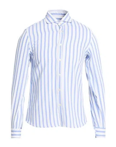 Stilosophy Man Shirt Azure Size M Cotton, Viscose, Polyester, Linen In Blue