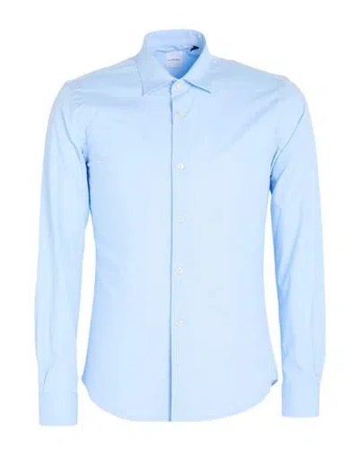 Stilosophy Man Shirt Azure Size S Cotton, Elastane In Blue