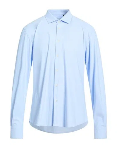 Stilosophy Man Shirt Azure Size Xl Polyamide, Elastane In Blue