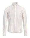 Stilosophy Man Shirt Beige Size L Cotton, Viscose, Polyester, Linen