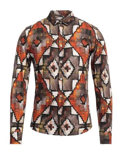 Stilosophy Man Shirt Brown Size S Cotton