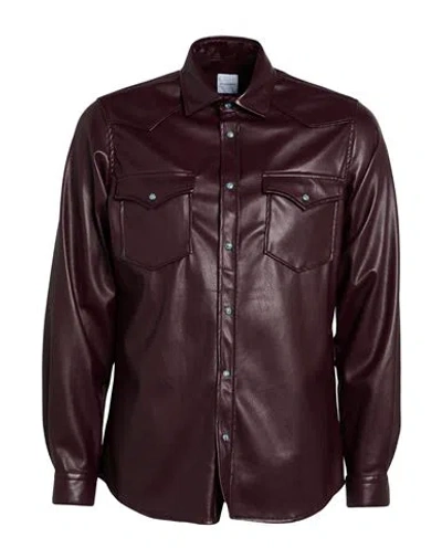 Stilosophy Man Shirt Burgundy Size M Polyester