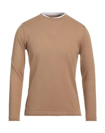 Stilosophy Man Sweater Camel Size Xl Acrylic, Wool In Beige