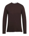 Stilosophy Man Sweater Chocolate Brown Size Xxl Polyester, Cotton, Polyamide In Brown