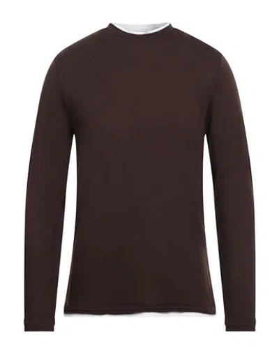 Stilosophy Man Sweater Chocolate Brown Size Xxl Polyester, Cotton, Polyamide
