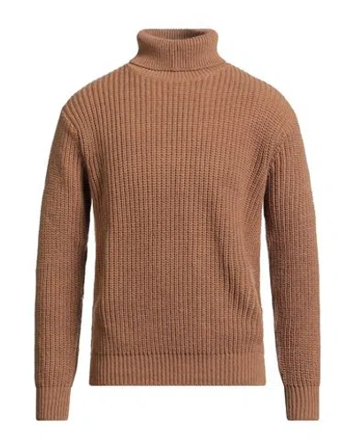 Stilosophy Man Turtleneck Camel Size Xl Acrylic, Polyester In Brown