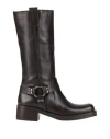 Stilosophy Woman Boot Dark Brown Size 8 Leather In Black