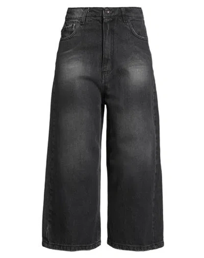 Stilosophy Woman Jeans Charcoal Size L Cotton In Black