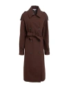 Stilosophy Woman Overcoat & Trench Coat Chocolate Brown Size S/m Cotton In Brown