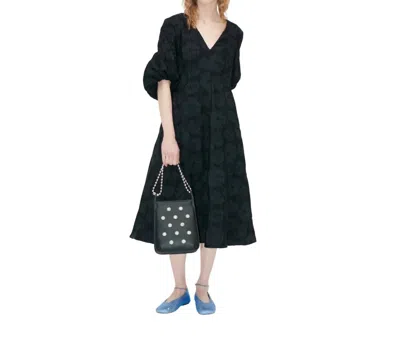 Stine Goya 3/4 Volume Sleeve Midi Dress In Anemone Jacquard In Multi