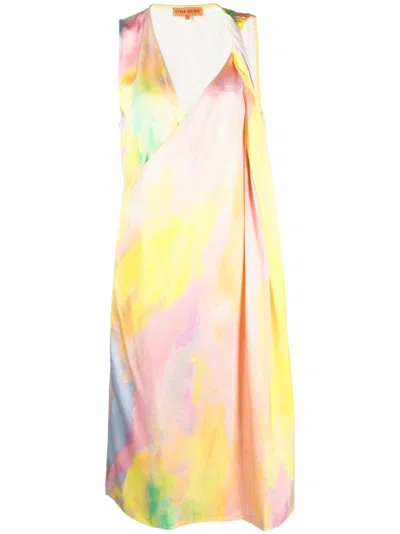Stine Goya Abiti Gradient-print Midi Dress In Fireworks
