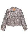Stine Goya Abstract Metallic Pattern Jacket In Brown