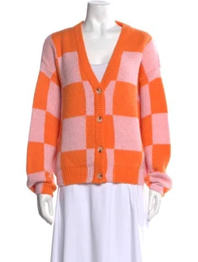 Pre-owned Stine Goya Alpaca Plaid Print Sweater In Purple