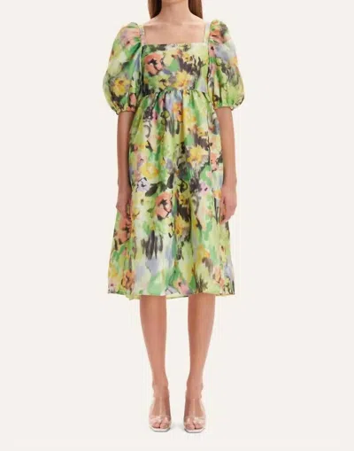 Stine Goya Annalisa Dress In Acid Abstract Floral In Green