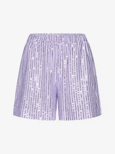 STINE GOYA ANNE STRIPED SEQUIN SHORTS