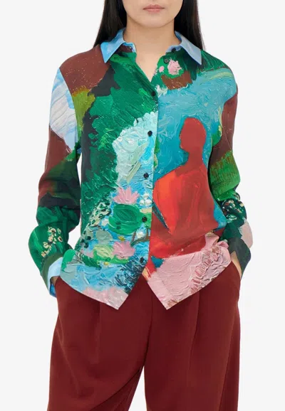 Stine Goya Artistic Print Long-sleeved Shirt In Multicolor