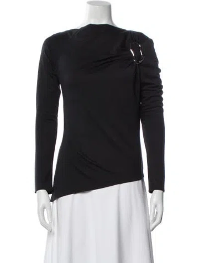 Pre-owned Stine Goya Asymmetrical Long Sleeve Top In Black