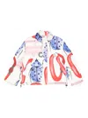 Stine Goya Patterned Printed Cotton Jacket In White