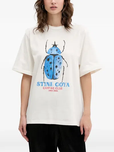 Stine Goya Beetle-print T-shirt In White