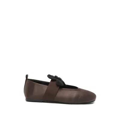 Stine Goya Flower Strap Ballet Flats In Brown