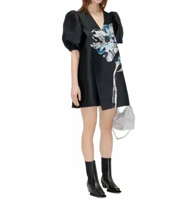 Stine Goya Brethel Metallic Mini Dress In Icy Flower In Black